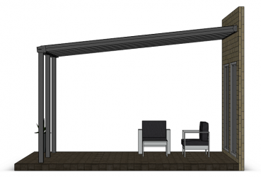 Preview: Überdachung mit VSG 8,76 mm matt, 5 x 4,5 m